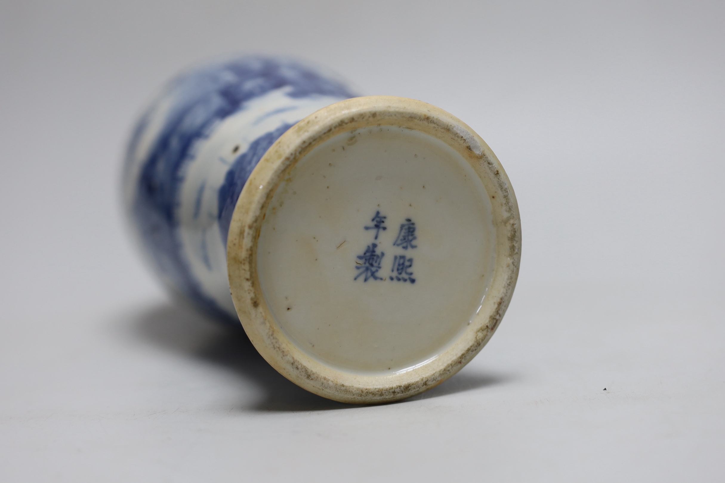 A 19th century Chinese blue and white vase, 27cm